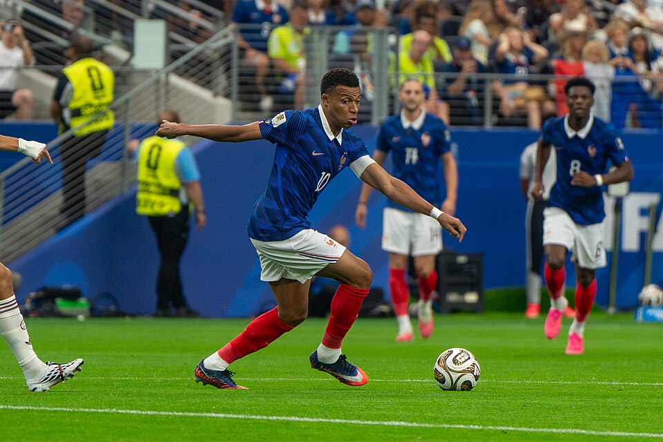 Kylian Mbappé en équipe de France lors d'un match en juillet 2026